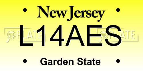 L14AES New Jersey License Plate