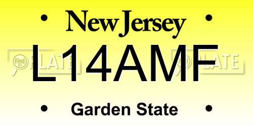 L14AMF New Jersey License Plate