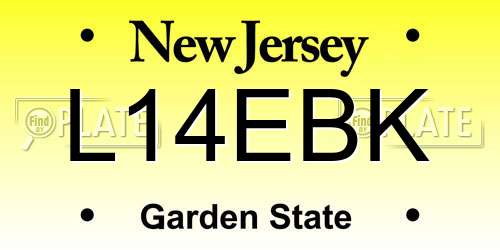 L14EBK New Jersey License Plate