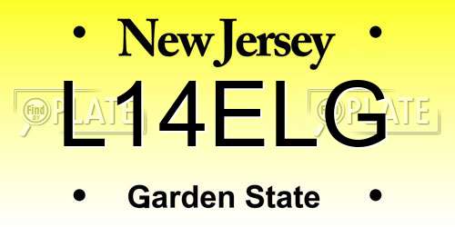 L14ELG New Jersey License Plate