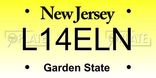 L14ELN New Jersey License Plate