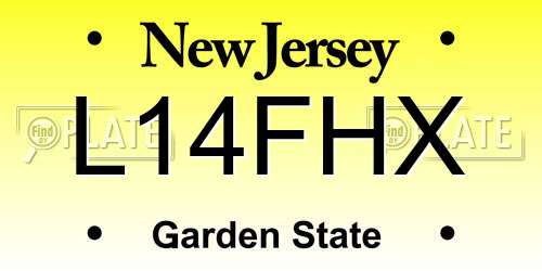L14FHX New Jersey License Plate