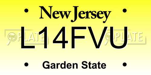 L14FVU New Jersey License Plate
