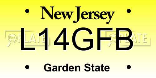 L14GFB New Jersey License Plate