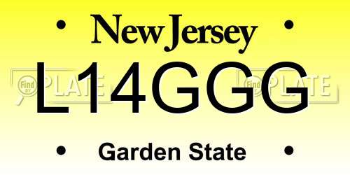 L14GGG New Jersey License Plate