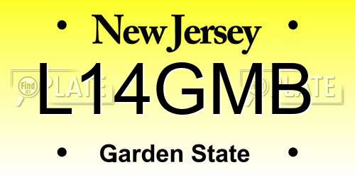L14GMB New Jersey License Plate
