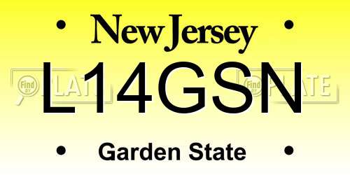 L14GSN New Jersey License Plate