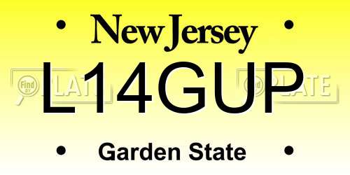 L14GUP New Jersey License Plate