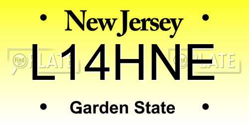 L14HNE New Jersey License Plate