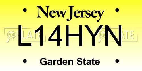 L14HYN New Jersey License Plate