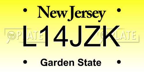 L14JZK New Jersey License Plate