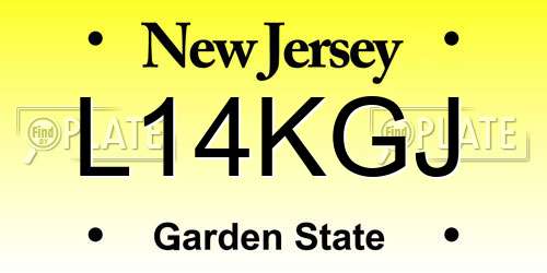 L14KGJ New Jersey License Plate