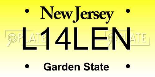 L14LEN New Jersey License Plate