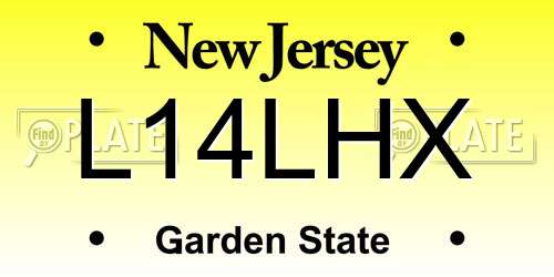 L14LHX New Jersey License Plate