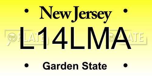 L14LMA New Jersey License Plate