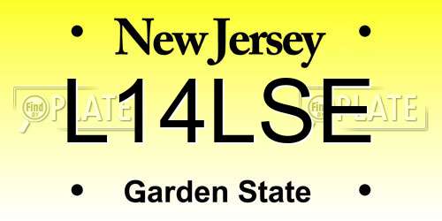 L14LSE New Jersey License Plate