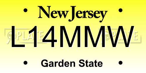L14MMW New Jersey License Plate