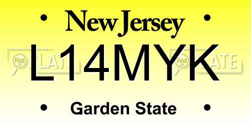 L14MYK New Jersey License Plate