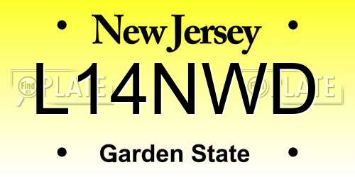 L14NWD New Jersey License Plate