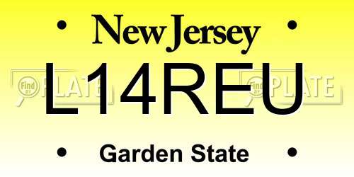 L14REU New Jersey License Plate