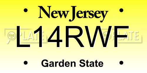 L14RWF New Jersey License Plate