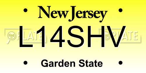 L14SHV New Jersey License Plate