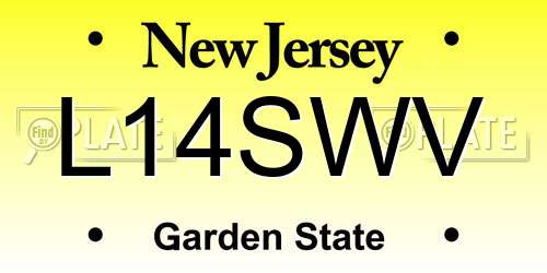 L14SWV New Jersey License Plate