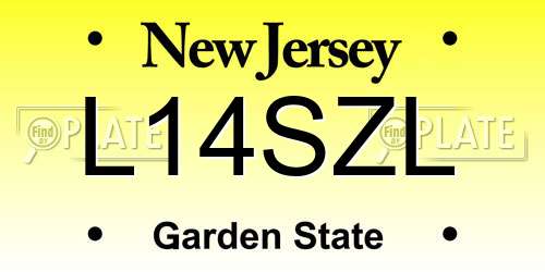 L14SZL New Jersey License Plate