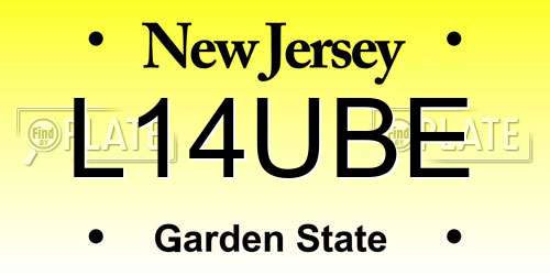 L14UBE New Jersey License Plate