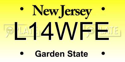 L14WFE New Jersey License Plate