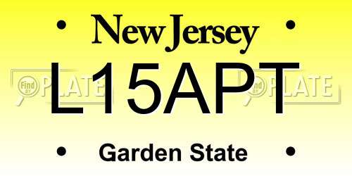 L15APT New Jersey License Plate