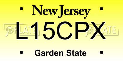 L15CPX New Jersey License Plate