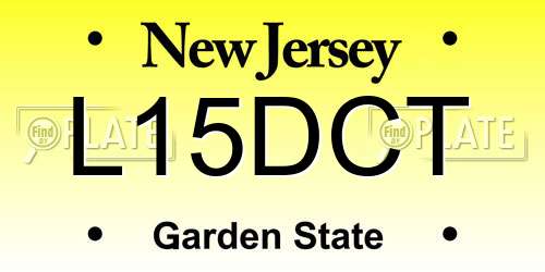 L15DCT New Jersey License Plate