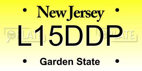 L15DDP New Jersey License Plate