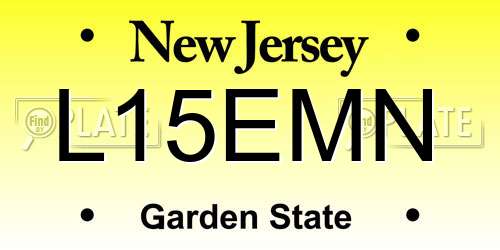 L15EMN New Jersey License Plate