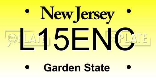 L15ENC New Jersey License Plate