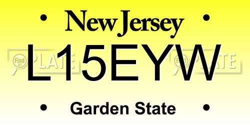 L15EYW New Jersey License Plate