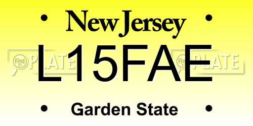 L15FAE New Jersey License Plate
