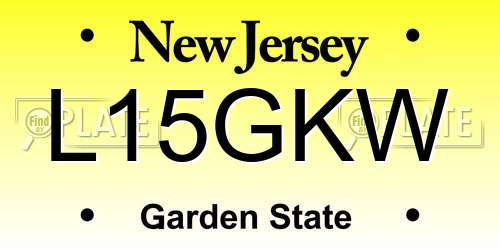 L15GKW New Jersey License Plate