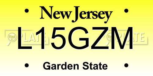 L15GZM New Jersey License Plate