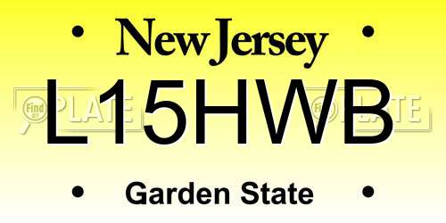 L15HWB New Jersey License Plate