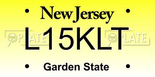 L15KLT New Jersey License Plate