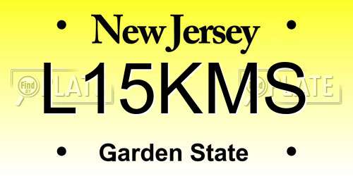 L15KMS New Jersey License Plate