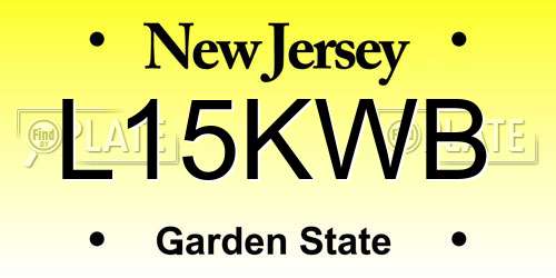 L15KWB New Jersey License Plate