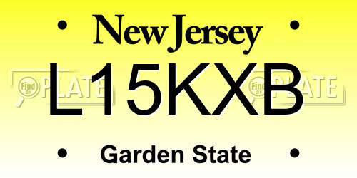 L15KXB New Jersey License Plate