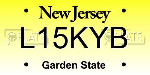 L15KYB New Jersey License Plate