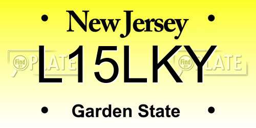 L15LKY New Jersey License Plate