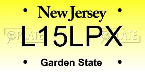 L15LPX New Jersey License Plate