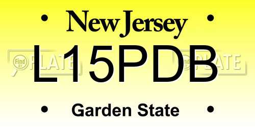 L15PDB New Jersey License Plate