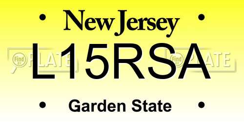 L15RSA New Jersey License Plate